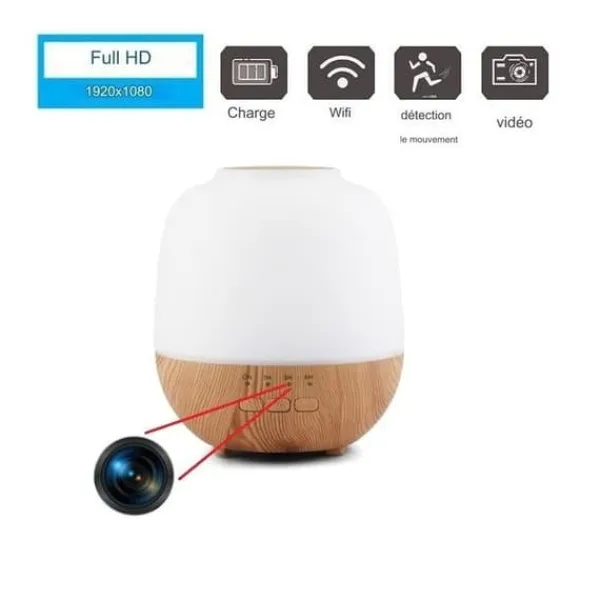 Aromaterapi luftfuktare spionkamera 4K Wifi HD