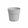 Online ARTEVASI CAPRI STOR rund blomkruka - Plast - Vattenbehållare - diameter 30 cm - Ljusgrå - L 29,5 XP 29,5 H 28,2 cm Krukor & Växtbehållare
