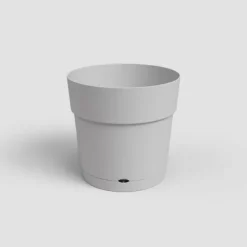 Online ARTEVASI CAPRI STOR rund blomkruka - Plast - Vattenbehållare - diameter 30 cm - Ljusgrå - L 29,5 XP 29,5 H 28,2 cm Krukor & Växtbehållare