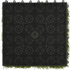 Clearance Artificiell flora - Living Konstgräsplattor 11 st grön 30x30 cm Trädgårdsprydnader