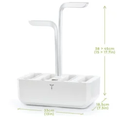 Automatisk kruka - ÄKTA - KLASSISK - Vit - 45 cm x 33 cm - 4 såddar Kit För Växt- & Örtplantering