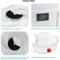 Automatisk Spinning Mute Elektrisk flugfälla-enhet med fångstmat USB-kabel-CY