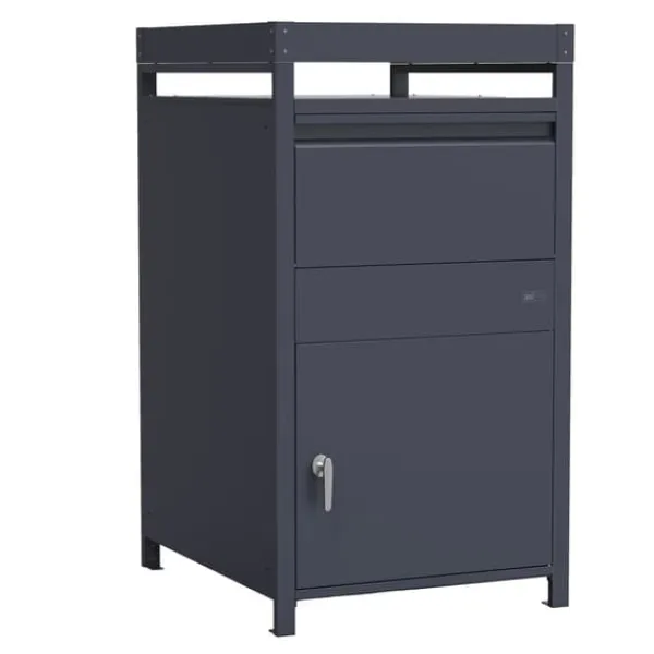 Sale AXI Louis Metall Paketbrevlåda antracit med planteringslåda | Paketlåda för flera paket | Brevlåda med lås |68 x 80 x 124 cm Postlådor & Brevlådor