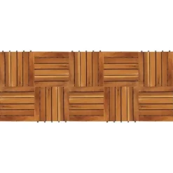 Balkongplattor i akaciaträ 10-pack - Väderbeständiga & halkfria | Storlek: 30x30 cm