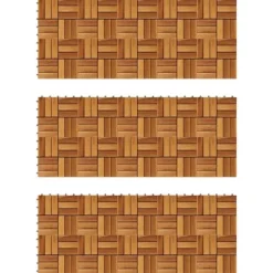 Outlet Balkongplattor i akaciaträ | 30 st plattor 30x30 cm | Färg: Naturlig | Väderbeständiga och halkfria Trädgårdsprydnader
