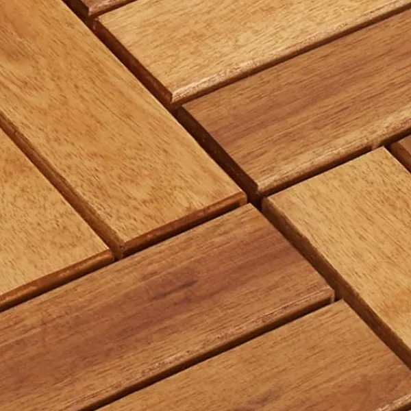 Outlet Balkongplattor i akaciaträ | 30 st plattor 30x30 cm | Färg: Naturlig | Väderbeständiga och halkfria Trädgårdsprydnader