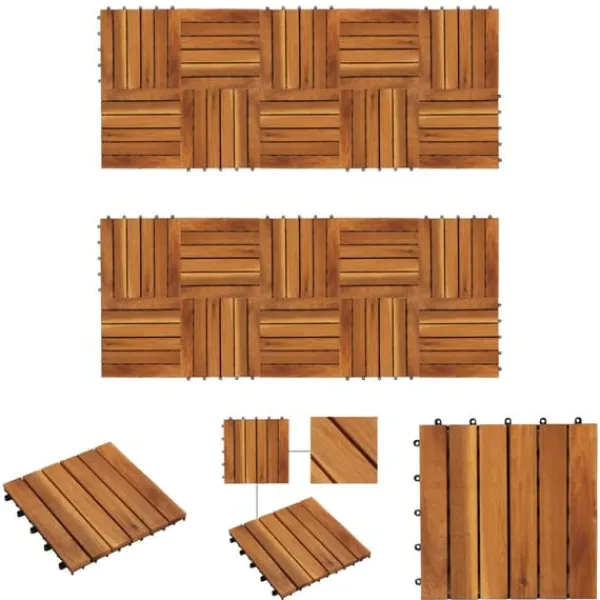 Discount Balkongplattor med vertikal design 30 x 30 20 st - Golvbeläggning Trädgårdsprydnader