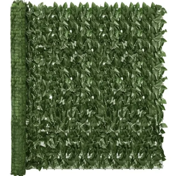 vidaXL Balkongskärm mörkgröna blad 300x150 cm