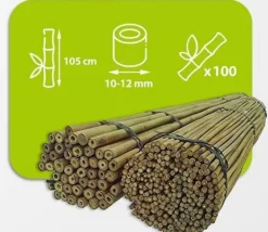 Sale Bambupålar, bambustänger 120 cm 10/12 mm 100 st/ Krukor & Växtbehållare