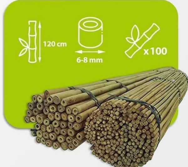 Bambupålar, bambustänger 120 cm 6/8 mm /100 st/ Krukor & Växtbehållare