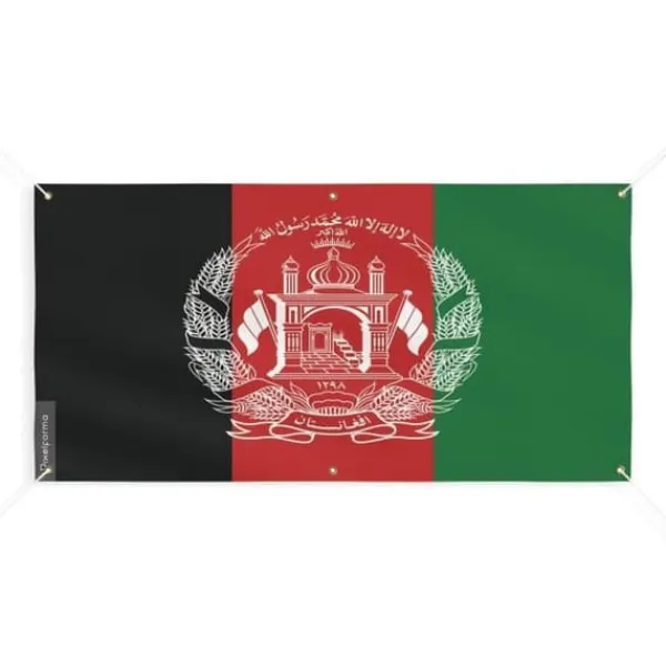 Hot Banner Flag of Afghanistan 6 öljetter 100x200cm i polyester Flaggor & Vindstrutar