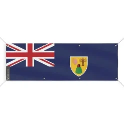 Bannern - Turks- och Caicosöarna - 180x540 cm - Polyester - 8 Ögon - Digitaltryck