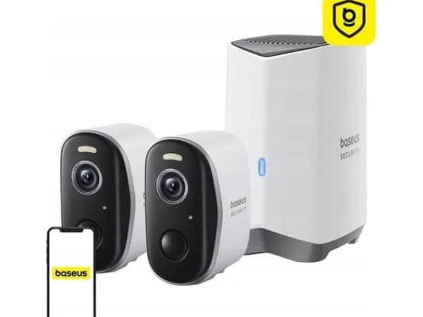 Baseus Security N1 Plus Outdoor Kamera 2K 2-Cam Kit Weiß EU