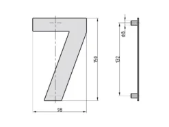 Discount BASI HN 160, Dekorativ siffra, Stål, Antracit, 98 mm, 150 mm, 155 g Adresskyltar & Husnummer