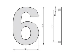 Online BASI HN 160, Dekorativ siffra, Stål, Antracit, 107 mm, 157 mm, 212 g Adresskyltar & Husnummer