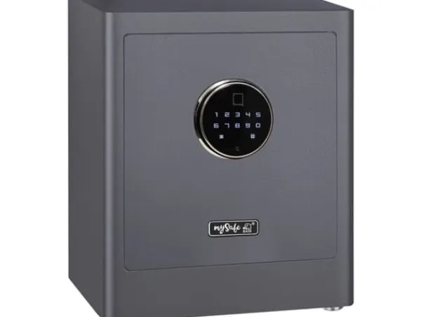 BASI mySafe Premium 350, Fristående kassaskåp, Grå, Elektronisk, Kod, Fingeravtrycksläsare, 1 galler, Batteri, AA