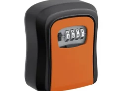 BASI SSZ 200, Väggkassaskåp, Svart, Orange, Kombinationslås, Gjuten aluminium, Vägg, nyckel