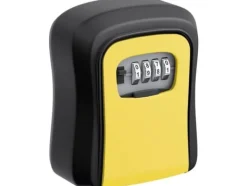 Discount BASI SSZ 200, Väggkassaskåp, Svart, Gul, Kombinationslås, Gjuten aluminium, Vägg, nyckel Kassaskåp