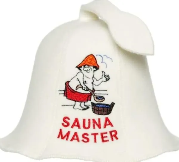 Bastuhatt i 100% ullfilt broderad "Sauna Master" för att skydda ditt huvud från värmen