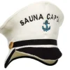 Online Bastuhatt i 100% ullfilt broderad "Sauna Captain" för att skydda ditt huvud från värmen Bastu