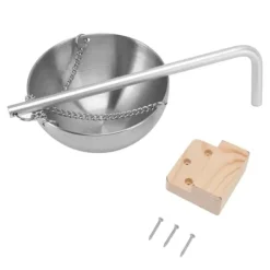 Bastukopp i rostfritt stål, hängande aromaterapioljakopp med träkloss för basturum, storlek 12 cm Bastu