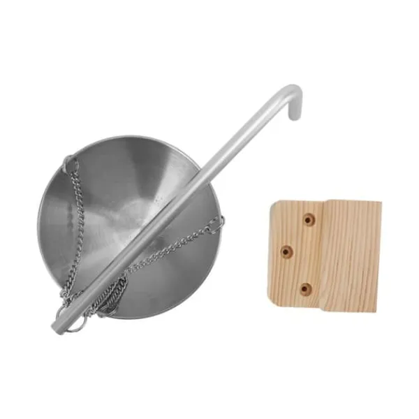 Bastukopp i rostfritt stål, hängande aromaterapioljakopp med träkloss för basturum, storlek 12 cm Bastu