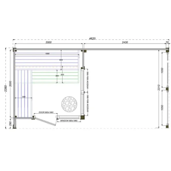 Outlet Bastustuga Saunasell Patio S Plus Bastu