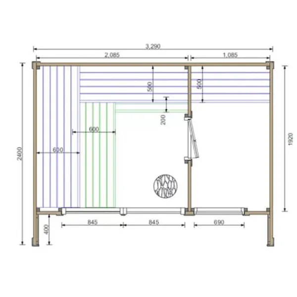 Clearance Bastustuga Saunasell Patio M Bastu