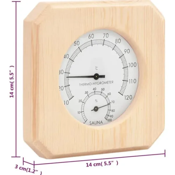 Bastutillbehör - Living 2-i-1 Bastutermometer & hygrometer sandur set massiv furu