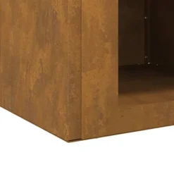 New BellaFurn Eldstad i Cortenstål - Stabil & Mobil Utomhuseldstad | Storlek: 50x50x40 cm | Färg: Rostbrun Öppna Spisar