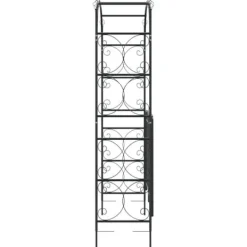 Best Bersåer, spaljéer & pergolor - Living Trädgårdsbåge med grind svart 108x45x235 cm stål Valvbågar, Spaljéer, Bersåer & Pergolor