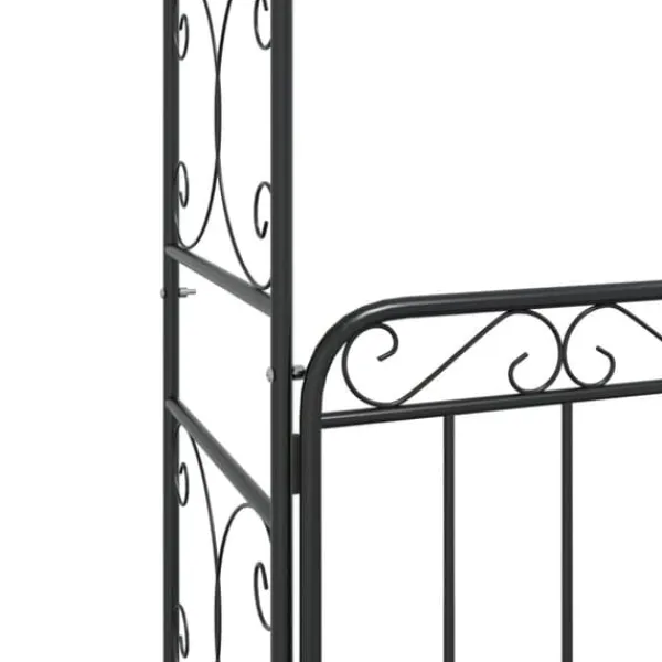 Best Bersåer, spaljéer & pergolor - Living Trädgårdsbåge med grind svart 108x45x235 cm stål Valvbågar, Spaljéer, Bersåer & Pergolor