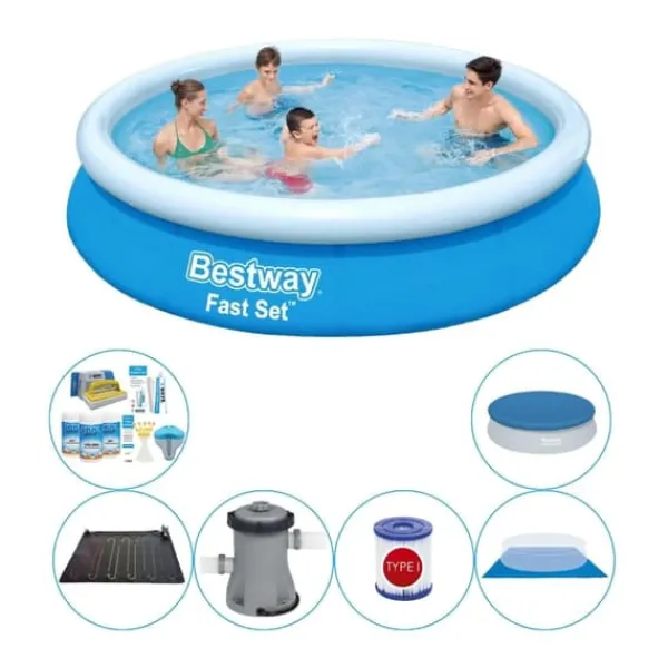 Sale Fast Set Rund 366x76 cm - Swimming Pool Combi Deal Pooler