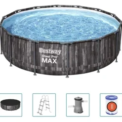 New Pool Steel Pro MAX rund med tillbehör 427x107 cm Pooler