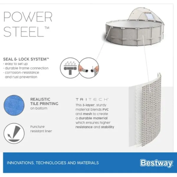 Sale Power Steel 396 x 107 cm m/Baldakin, pump, stege m.m. Pooler