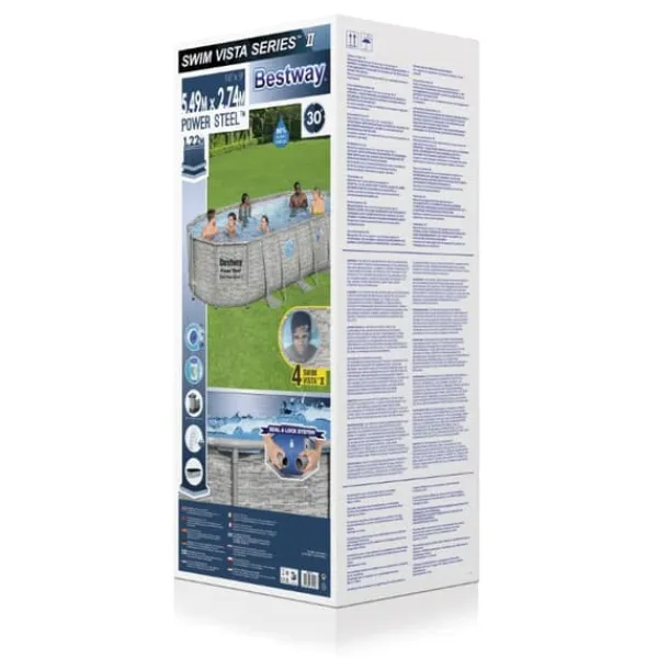 Bestway Power Steel Swim Vista II 549 x 274 x 122 cm med pump, stege etc.