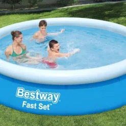 Bestway Round Uppblåsbar Fast Set Pool - 366 x 76 cm - Blå - Inklusive Tillbehör - CB52