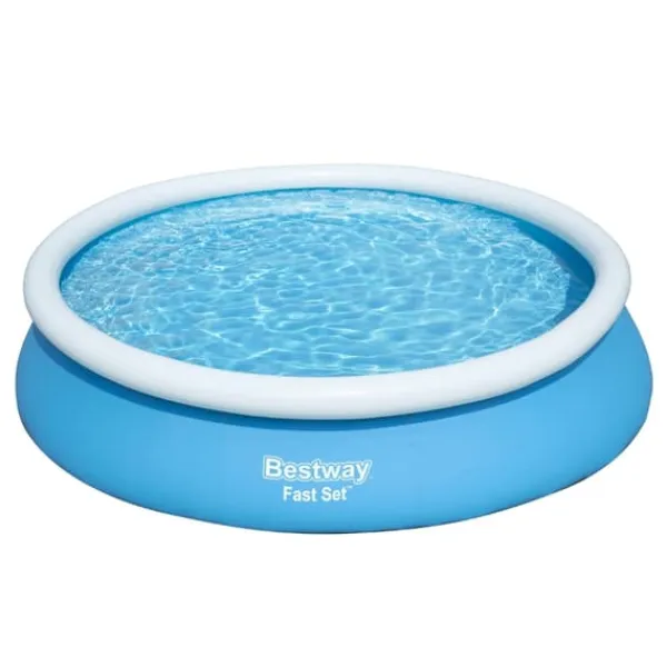 New Round Uppblåsbar Fast Set Pool - 366 x 76 cm - Blå - Inklusive Tillbehör - CB11 Pooler