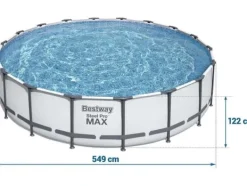 Clearance Steel Pro 56462, 23062 L, Inramad pool, Stege, Blå, 85,6 kg Pooler