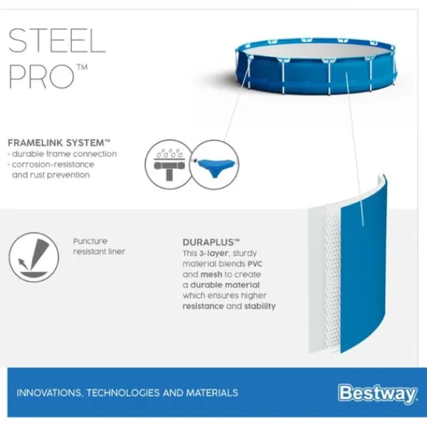 Bestway Steel Pro Frame Pool 366 x 76 cm m. pump