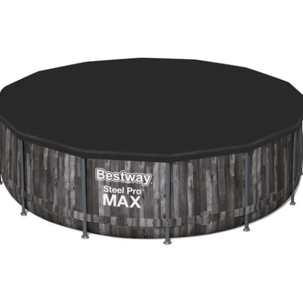 Steel Pro Max™ Tubular Above Ground Pool Kit - 427 x 107 cm - Rund (Levereras med filtreringspump, stege) Pooler
