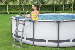 New Bestway Steel Pro Max 457x122 cm Rund poolset över mark med pump, stege och lock Pooler