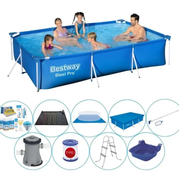 Outlet Steel Pro rektangulär 300x201x66 cm - Smart Swimming Pool Deal Pooler
