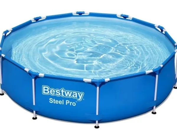 Viking Choice Bestway Steel Pro Rund rampoolset, 305x76 cm, inkluderar pump & filter, hållbar & enkel montering