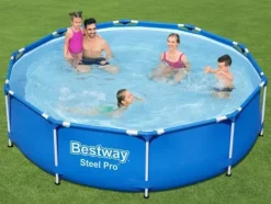 Viking Choice Bestway Steel Pro Rund rampoolset, 305x76 cm, inkluderar pump & filter, hållbar & enkel montering