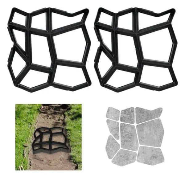 Betongform, 4x42x42 cm, Svart