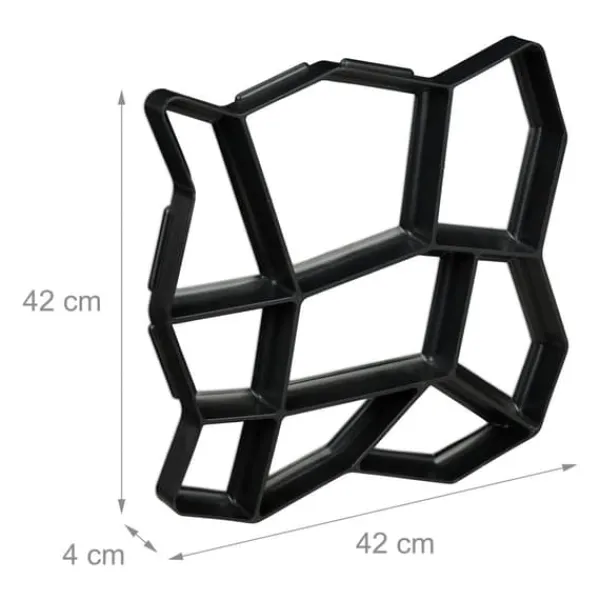 Betongform, 4x42x42 cm, Svart