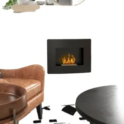 Sale Bioetanol Kamin, Väggmonterad Design, 0,9 L Brännarkapacitet Öppna Spisar