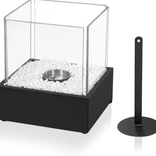 Bioetanol öppen spis Portabelt bord och varm öppen spis, bordseld, för inomhus och utomhus, 24,5cm * 20,5cm * 28,7cm