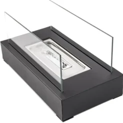 New Bioetanolbrännare - bordskamin - 35x18x16,5cm - svart Vedeldade Kaminer